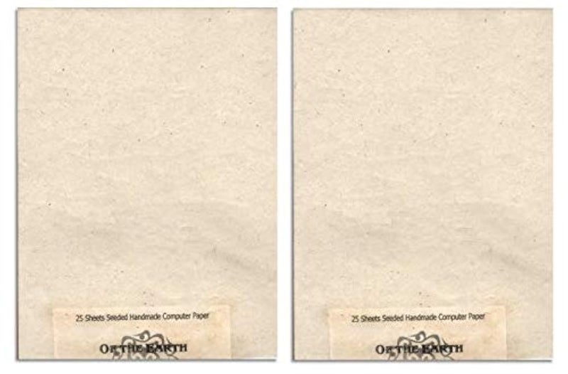 Of The Earth ورق طابعة لوكتا المعاد تدويره من الأرض مزروع ببذور الزهور البرية - 8.5" × 11" (عبوة 2 - 50 ورقة إجمالاً) - Image 1